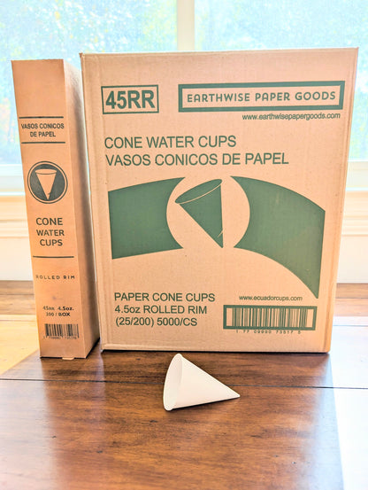4 oz White Paper Cone Cups, 5000/Case